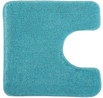 Kleine Wolke WC-Vorleger Relax Türkis 55 x 55 cm mit Ausschnitt | OEKO-TEX zertifiziert, rutschhemmende Unterseite, für Fußbodenheizung, maschinenwaschbar, 100% Polyacryl