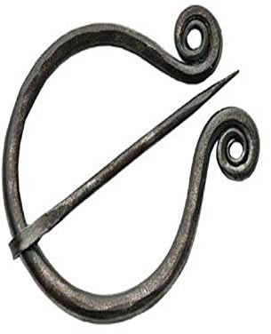 SZCO Supplies Medieval Cloak Pin - 4.25 Inch Carbon Steel Celtic Brooch for Cloaks and Shawls, Viking-Style Fastener with Swivel Prong