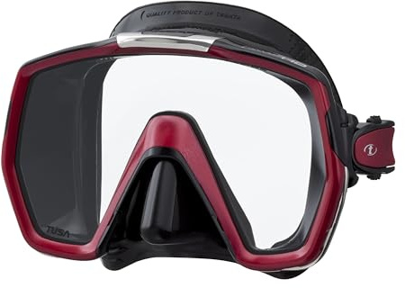 Tusa Dykmask M1001 Freedom HD färg silikon svart/ram metallisk röd
