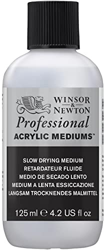 Winsor & Newton 3030932 Langsam Trocknedes Medium, Trocknungsverzögerung für Acrylfarben - 125ml Flasche