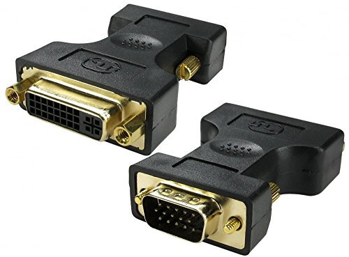 rhinocables VGA male to DVI female Adaptor Black with Gold connectors Video Converter for Monitor, Computer, Projector