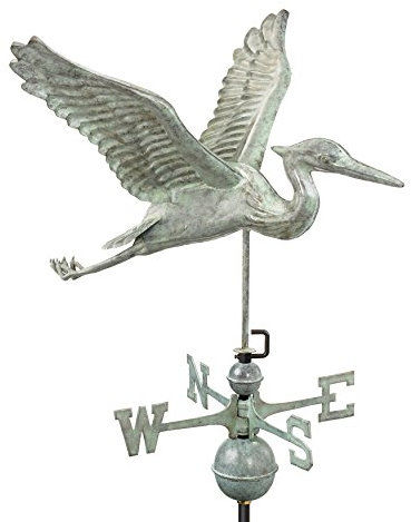 Good Directions Blaureiher Wetterfahne Blauer Verde Kupfer Patina