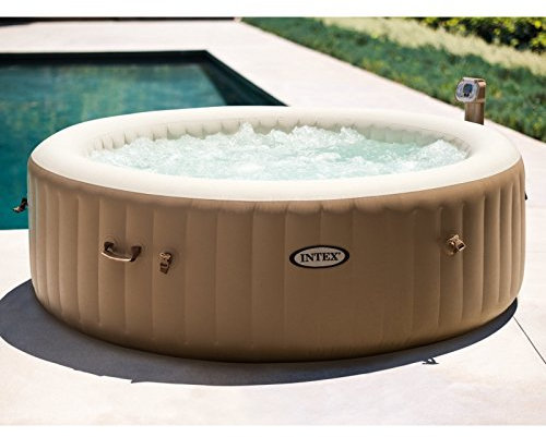 Intex 28408 aufblasbarer Whirlpool mit Hydromassage, beige
