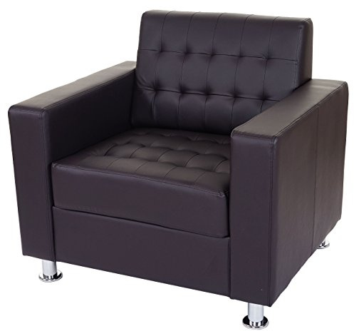 Mendler Sessel Kunda, Kunstleder - Coffee | Clubsessel, Loungesessel, Metall-Füße