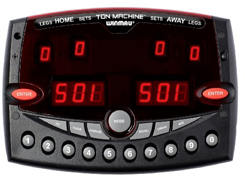 Winmau Ton Machine Elektronischer Punktezähler für das Dartspiel, Herren, Schwarz, Einheitsgröße