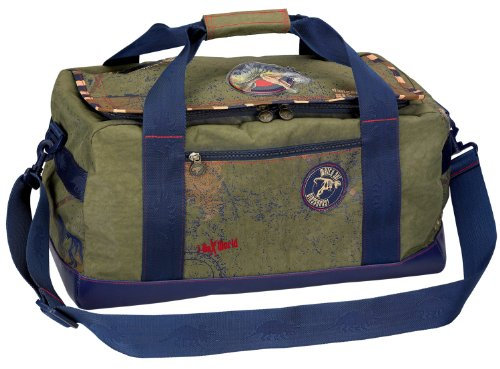 Die Spiegelburg Weekender T-Rex World - Tasche - Grün-Blau - Wasserabweisend, robust, abnehmbarer Riemen, Schutz vor Schmutz und Nässe