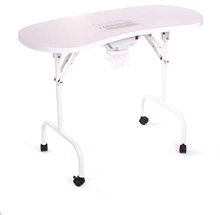 Urbanity portable mobile manicure nail table with extractor fan dust collector w