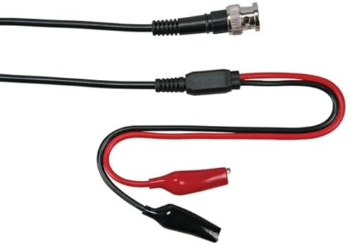 Velleman Cable coaxial, 1 metro, BNC macho a 2 pinzas cocodrilo, 30 VCA/60 VCC, 1 A, conexión rápida, para pruebas y mediciones