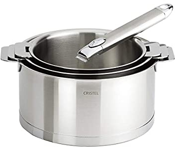 Cristel S3CZL Série de 3 Casseroles Strate Amovible + 1 Poignée INOX Zenith