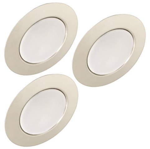 Trango 3er Set G4E-038 LED Möbel Einbaustrahler 12Volt AC/DC Einbauleuchte, Deckenleuchte in Chrom zum Ersetzen herkömmlichen G4 Möbelleuchte, Küchenhaube Leuchte, Schrankleuchte usw.