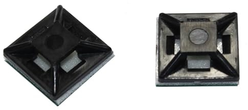 100x Klebesockel für Kabelbinder 28x28mm schwarz Selbstklebend
