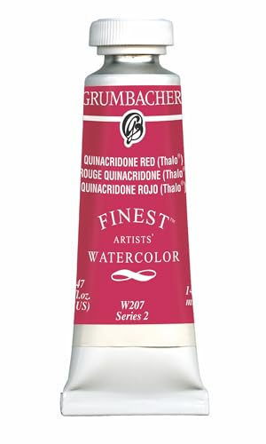 Grumbacher Finest Watercolor Paint, 14 ml/0.47 oz, Quinacridone Red (Thalo)