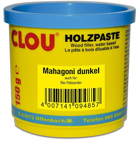 Clou Holzpaste zum Reparieren und Auskitten von Holzschäden mahagoni dunkel 150g: gebrauchsfertige Paste geeignet für den gesamten Innenbereich