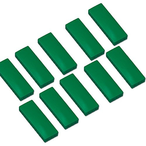 10x Faxland Magnete rechteckig, Grün 54x19 mm, Haftmagnete für Whiteboard, Kühlschrankmagnet, Magnettafel, Magnetwand, Magnet