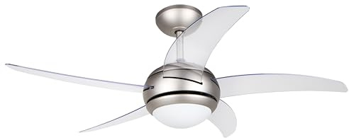 Orbegozo CP 54132 - Deckenventilator mit Fernbedienung, drei Geschwindigkeiten, fünf Blätter, leise, 112 cm Durchmesser, 55 W Leistung, Grau und transparent | Fernbedienung, 3 Geschwindigkeiten, 5 Flügel, leise, 112 cm Durchmesser, 55 W