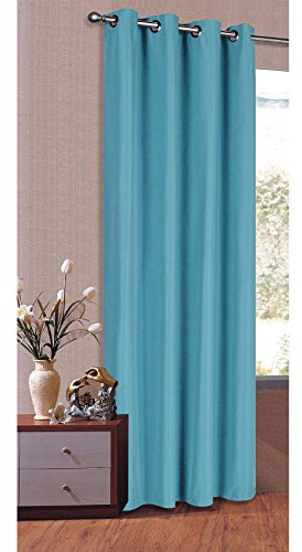 Gardinenbox Tenda Oscurante, con Occhielli in Micro Raso, Opaca 20405, 20405, Turchese, 245 x 140 cm