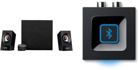 Logitech Z533 Sistema de Altavoces 2.1 con Subwoofer, 120W de Pico, Graves Potentes y Receptor de Audio Inalámbrico, Adaptador Bluetooth, Salidas 3.5 mm y RCA, PC/PS4/Xbox/TV/Smartphone/Tablet