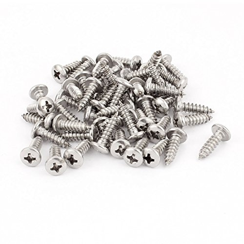 sourcing map 4,8 mm x 18 mm Phillips Kreuz Drive Pan Head selbstschneidenden Schraube 50 PCS de