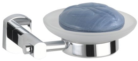 WENKO 17864100 Seifenablage Assoro, Glas, 13.5 x 4.5 x 11.5 cm, Satiniert