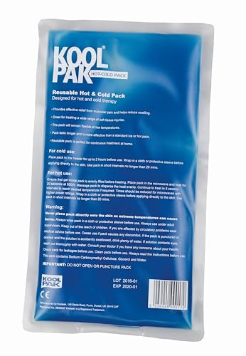 Koolpak 5 x Reusable Hot & Cold Gel Packs – Large 16 × 28 cm Ice Pack for Injuries – Gel Ice Packs for Sports – Hot Cold Reusable Ice Packs for Pain Relief, Swelling & Muscle Recovery Pack