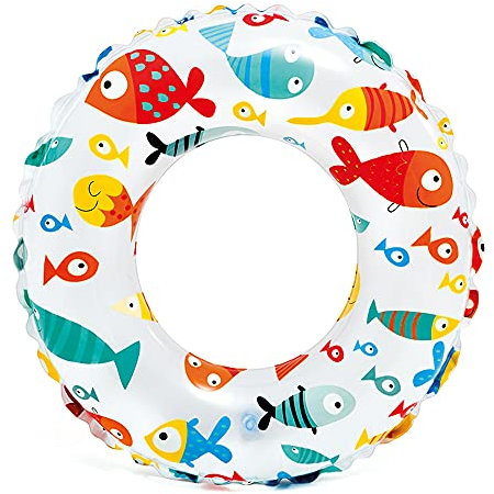 Intex Kinder Lively Print Swim Rings Lively Print Swim Rings, Pink Octopus/Coral Reef Fish/Realistic Starfish, 51, 59230NP
