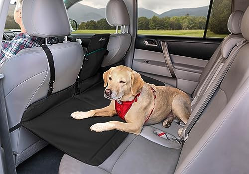 Kurgo Polyester für Auto Rücksitz-Brücke, Verlängert die Rückbank und gibt Hunden mehr Platz, Wasserfest und wendbar, Schwarz und Sand