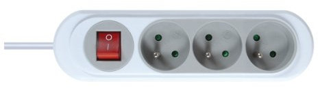 Rallonge électrique - Prolongateur électrique - Rallonge prise - Rallonge prise électrique - Rallonge multIPrise Galet NOLA3 prises 2P+T 16A avec interrupteur cordon 1m gris galet 716013