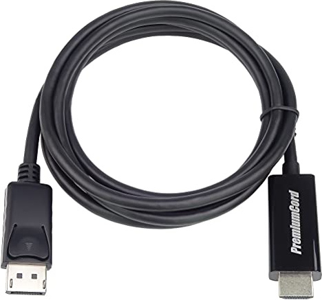 PremiumCord Cable Adaptador DisplayPort a HDMI M/M, 2 m, DP a HDMI 1.3, hasta 2,25 Gbps, Compatible con vídeo Full HD 1080p 60 Hz, Color Negro