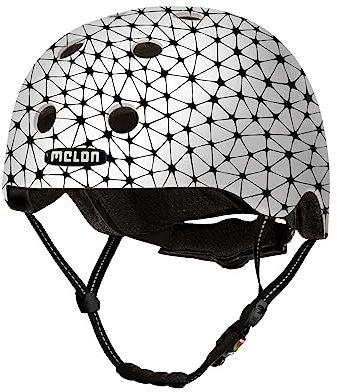 Melon Casco Bicicleta »Synapse« para Hombres y Mujere, Adultos y niños | Casco Urbano Seguro y Ligero para Ciclismo, monopatines y Bicicletas de montaña | Talla XXS-S (46-52 cm) Blanco Negro