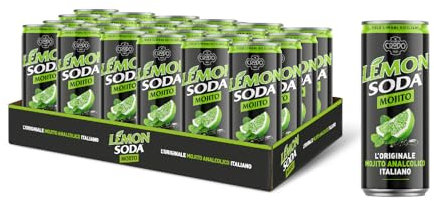 Lemonsoda | Mojito Soda, 24 Lattine da 33 cl, L'Originale Mojito Analcolico Italiano, Gusto di Menta Fresca e Lime