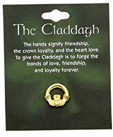 Cathedral Art unisex adult Cathedral Art Abbey CA Gift Claddagh Lapel Pin Carded, Gold, One Size US
