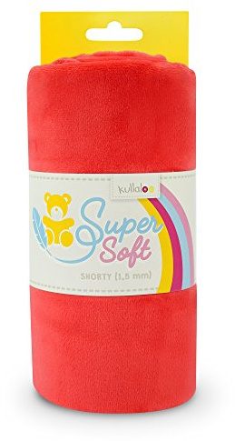 kullaloo Plüsch Stoff SuperSoft SHORTY in vielen Farben - 1,5mm Florlänge, EN 71-3 & EN 71-9 Zertifiziert (kirschrot)