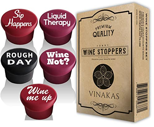 Funny Silicone Wine Stopper Set – Must-Have Wine Accessories & Perfect Wine Gifts for Women & Men – Airtight & Reusable