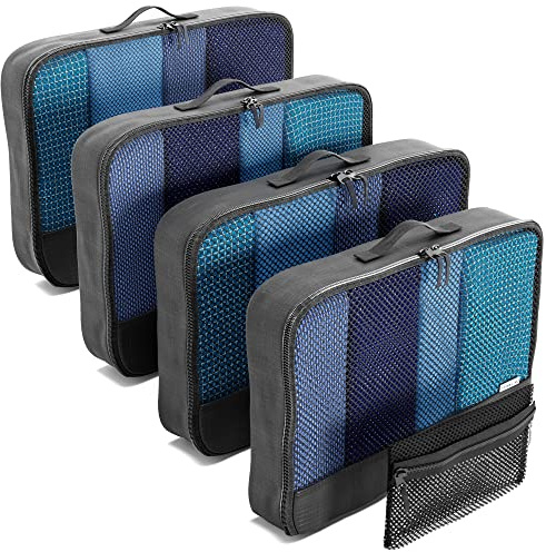 OW-Travel Lätt att organisera med organiseringsset för resväskor. 4 Stora insatser att förvara dina kläder med och påse med blixtlås fö Ryggsäck eller Handbagage. 5st Svart