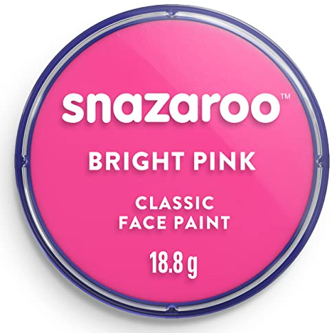 Snazaroo 1118058 Schminkfarbe - Rosa leuchtend, 18ml Topf - hautfreundliche Gesichtschminke auf Wasserbasis, wasservermalbar, parabenfrei, Face & Bodypaint Farbe für Kinder & Erwachsene
