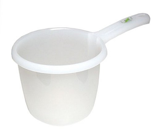 JapanBargain 3042, Japanese Plastic Water Ladle Bath Ladle Dipper Filipino Tabo Flat Bottom Bath Water Scoop, Made in Japan (1, White)