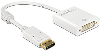 Delock Adapter Displayport 1.2 Stecker > DVI Buchse 4K Aktiv weiß