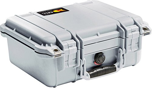PELI 1400 Maleta sumergible para transportar objetos frágiles como cámaras, drones y instrumentos, IP67 estanca, 9L de capacidad, fabricada en Alemania, sin espuma, color gris