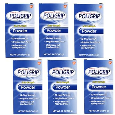 Super Poli-Grip 07801 Denture Powder (Pack of 6)