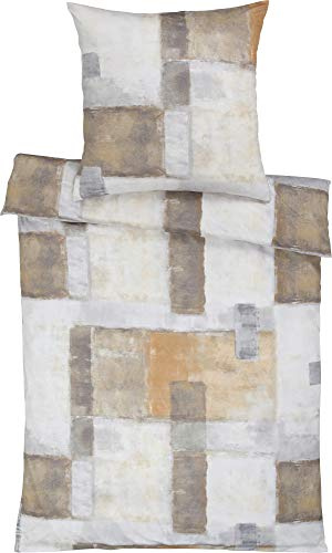 Estella Bettwäsche Eetu Mako-Interlock-Jersey Kiesel Größe 1x 135x200 cm + 1x 80x80 cm