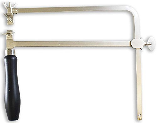 JEWEL TOOL 8 Inch Deep Throat German Saw Frame | 4-1/2 Wooden Handle | Nickel-Plated Steel Frame | Ideal for Intricate Works
