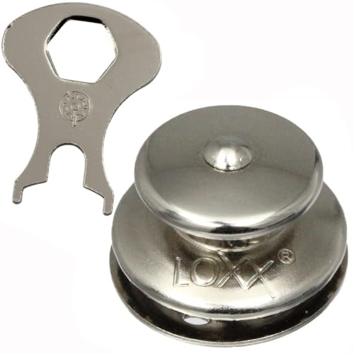 15 Stück Oberteil Knopf Groß 15 mm, Edelstahl/Messing vernickelt, Schlüssel | für Loxx und Tenax