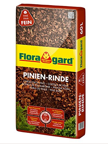 Floragard Mulch Pinienrinde 7-15 mm 60 L • fein • dekorativer Bodenbelag • unterdrückt Unkrautwuchs • naturbelassen • für mediterranes Flair