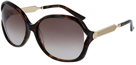 Gucci Damen GG0076S 003 Sonnenbrille, Braun (Avana/Brown), 60
