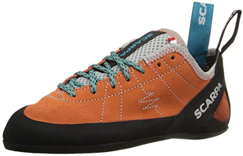 SCARPA Women's Helix Lace Rock Climbing Shoes for Trad and Sport Climbing - Low-Volume, Women's Specific Fit - Mandarin Red - 10 Women