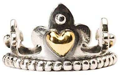 Trollbeads Damring krona med guld 925 silver stl. 53 (16,9) – TAGRI-00203