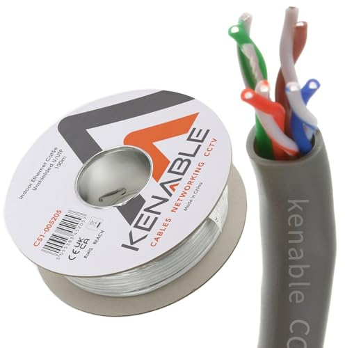 Ethernet UTP CCA Cable Roll Red LAN Sólido UTP Cat5E-CCA Gris 100 m [100 metros/100m]
