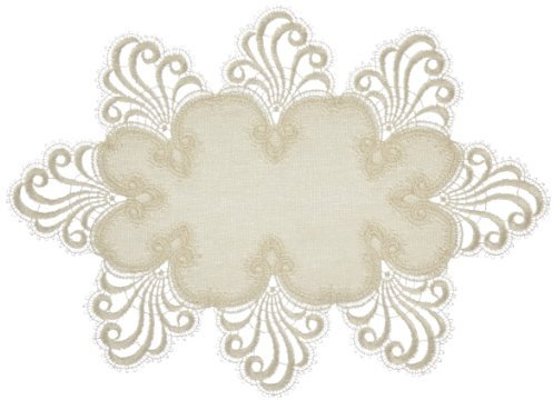 Plauener Spitze 3086M02_11_25_35 Tischdecke Nizza, 25 cm x 35 cm, oval