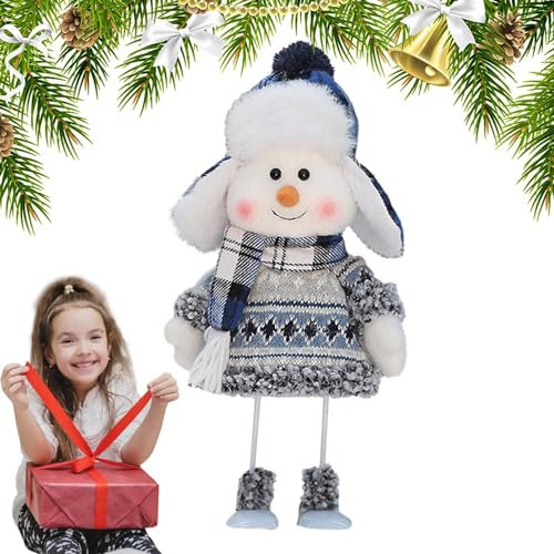 Huasean Peluche pupazzo di neve di Natale | Pupazzo di neve con figure di Natale in peluche | Ornamenti natalizi Decorazioni da tavolo per tavolo, soggiorno