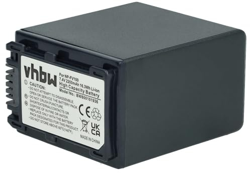 vhbw Batterie Compatible avec Sony HDR-CX360VE | HDR-CX505VE, HDR-CX410VE, HDR-CX450, HDR-CX500E caméra vidéo caméscope (2200mAh, 7,2V, Li-ion) avec p